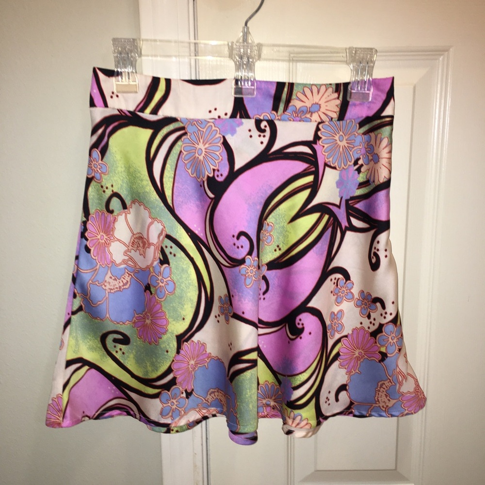 Free People Floral Multicolored Miniskirt